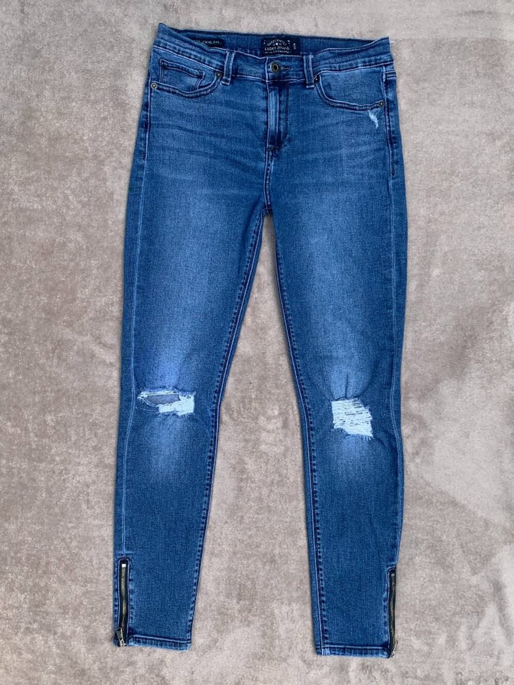 Lucky Brand Brooke Legging Skinny Zippered Ankle Mid Rise Jeans Sz6